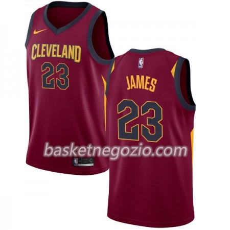 Canotte Uomo Cleveland Cavaliers LeBron James 23 Nike 2017-18 Rosso Swingman